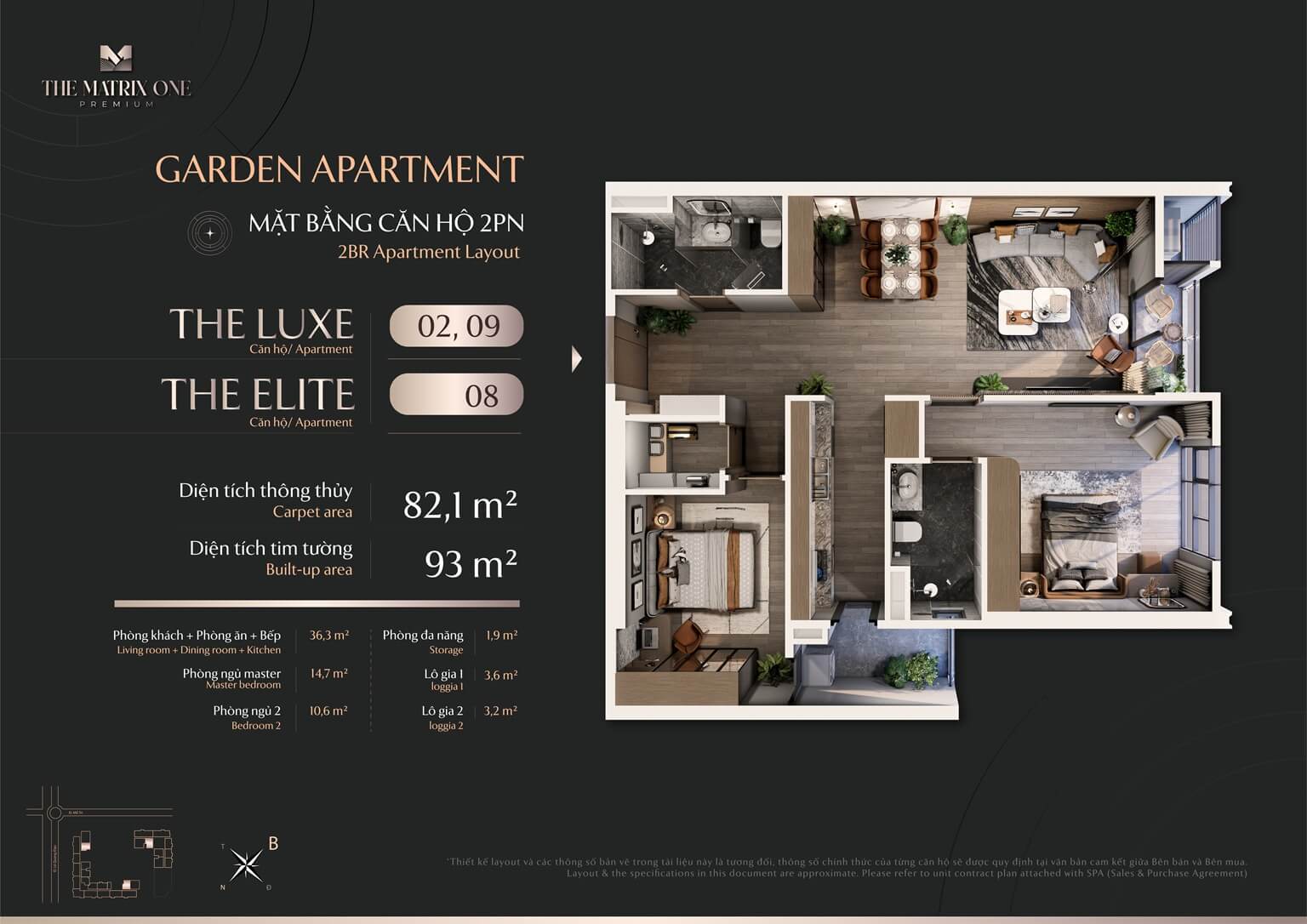 thiết kế căn hộ the matrix one premium mễ trì