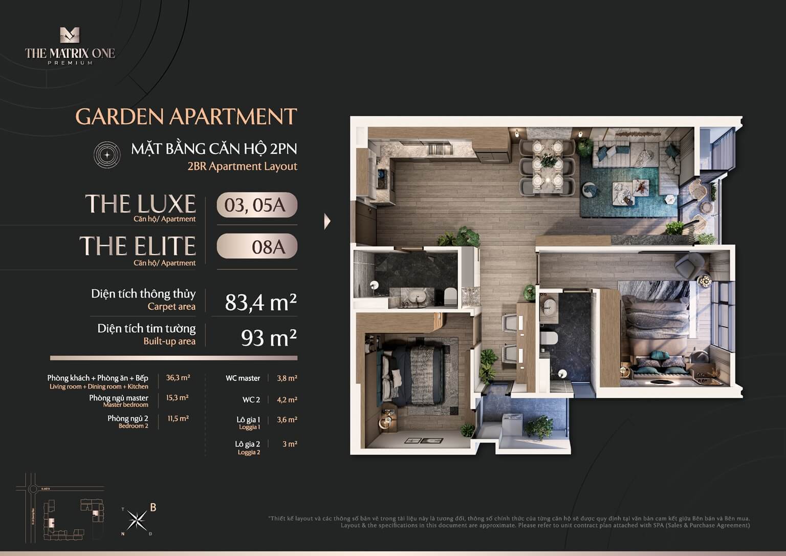 thiết kế căn hộ the matrix one premium mễ trì