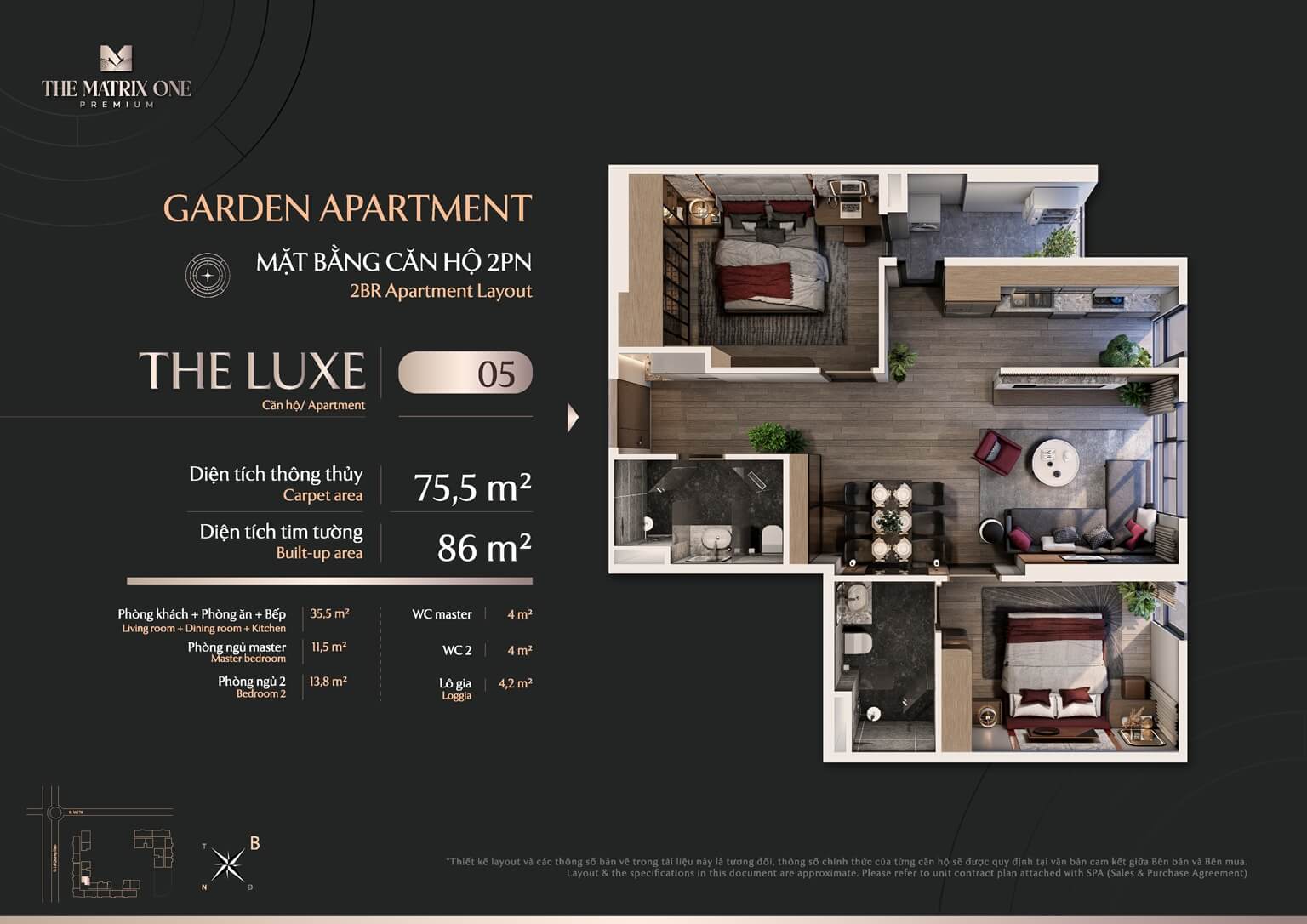 thiết kế căn hộ the matrix one premium mễ trì