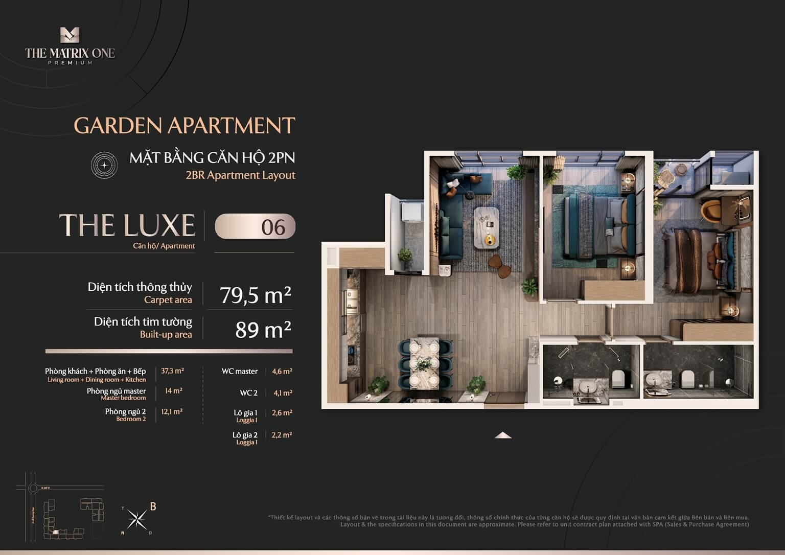 thiết kế căn hộ the matrix one premium mễ trì