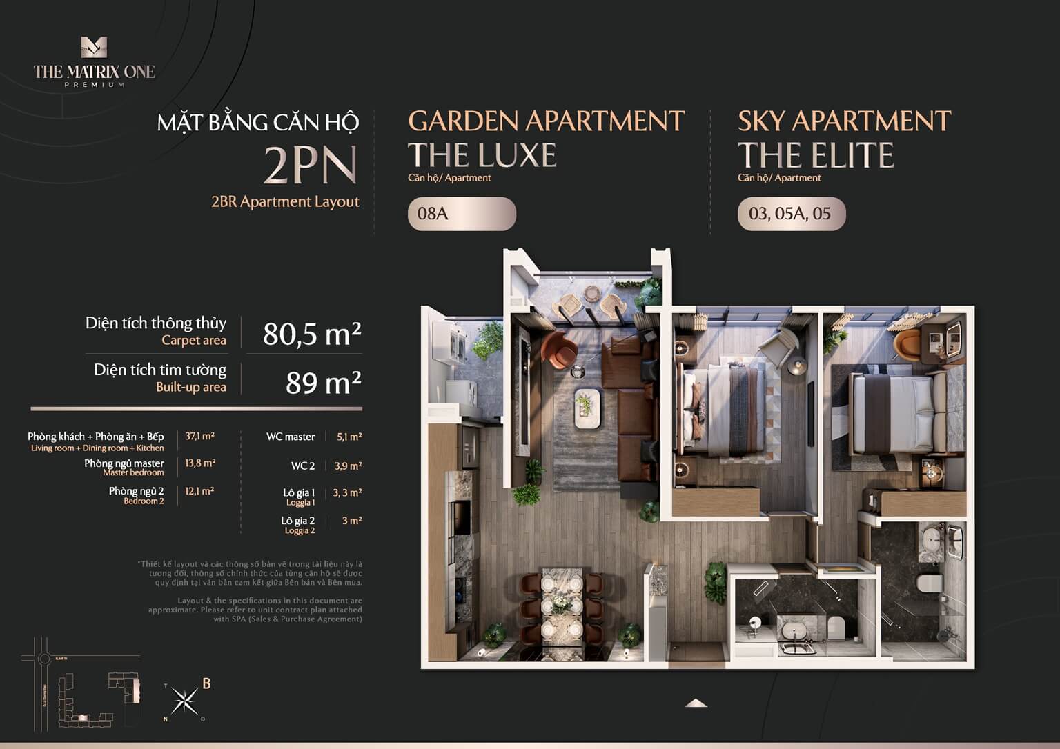 thiết kế căn hộ the matrix one premium mễ trì