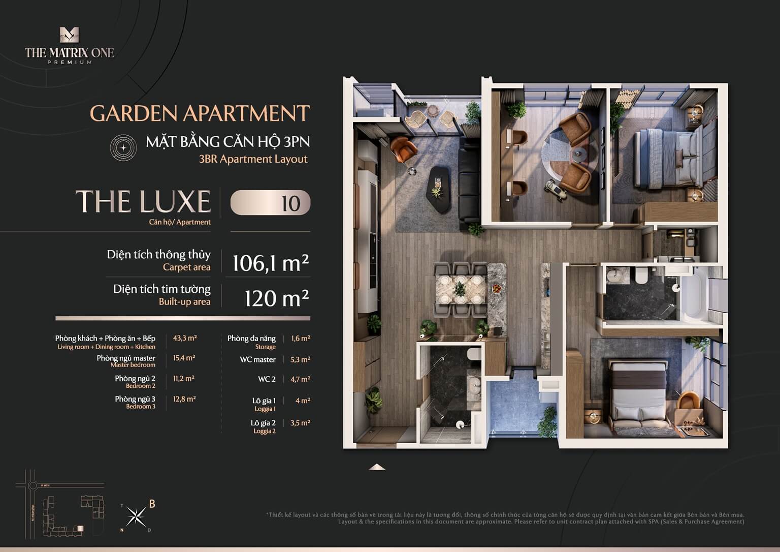 thiết kế căn hộ the matrix one premium mễ trì
