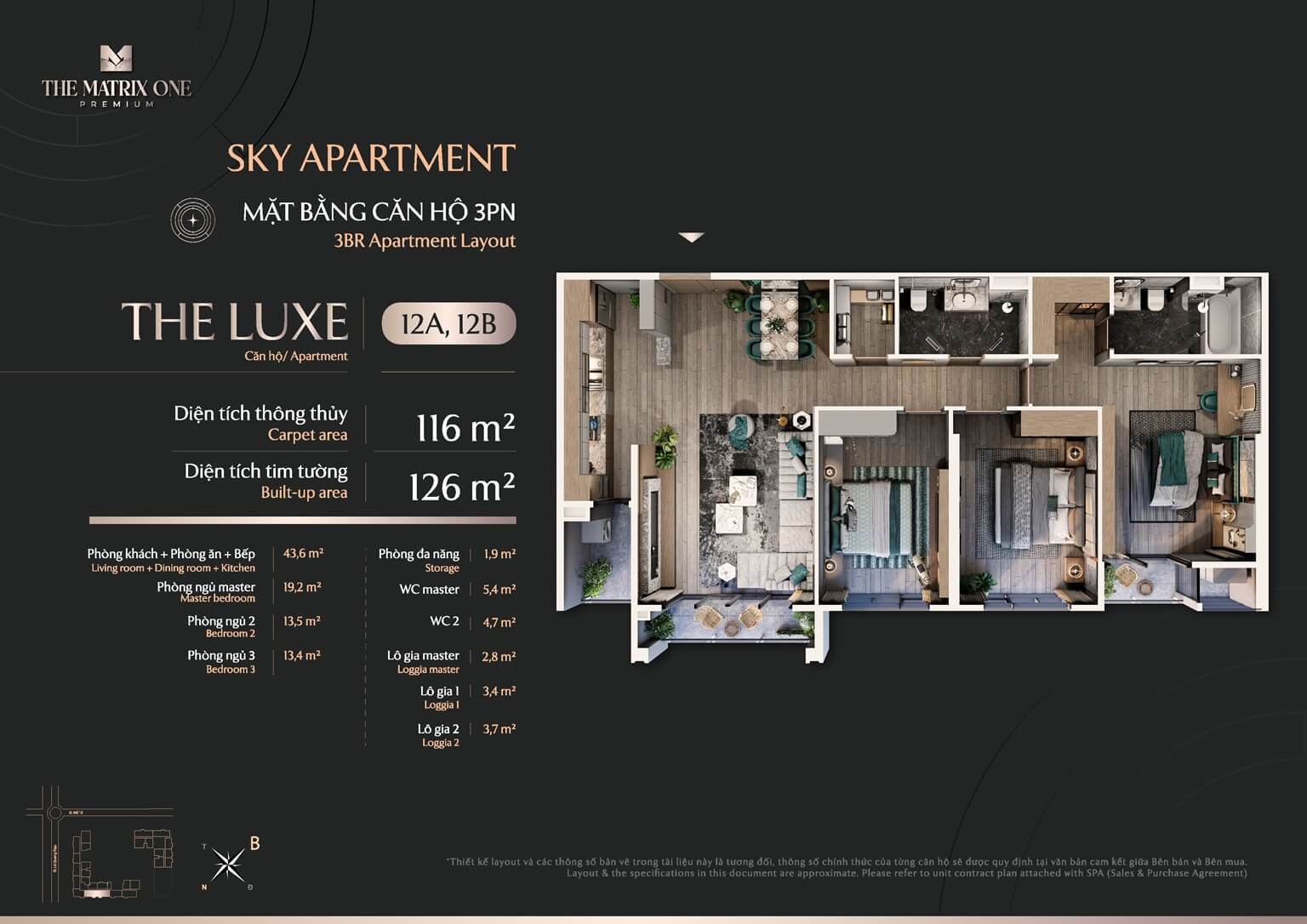 thiết kế căn hộ the matrix one premium mễ trì