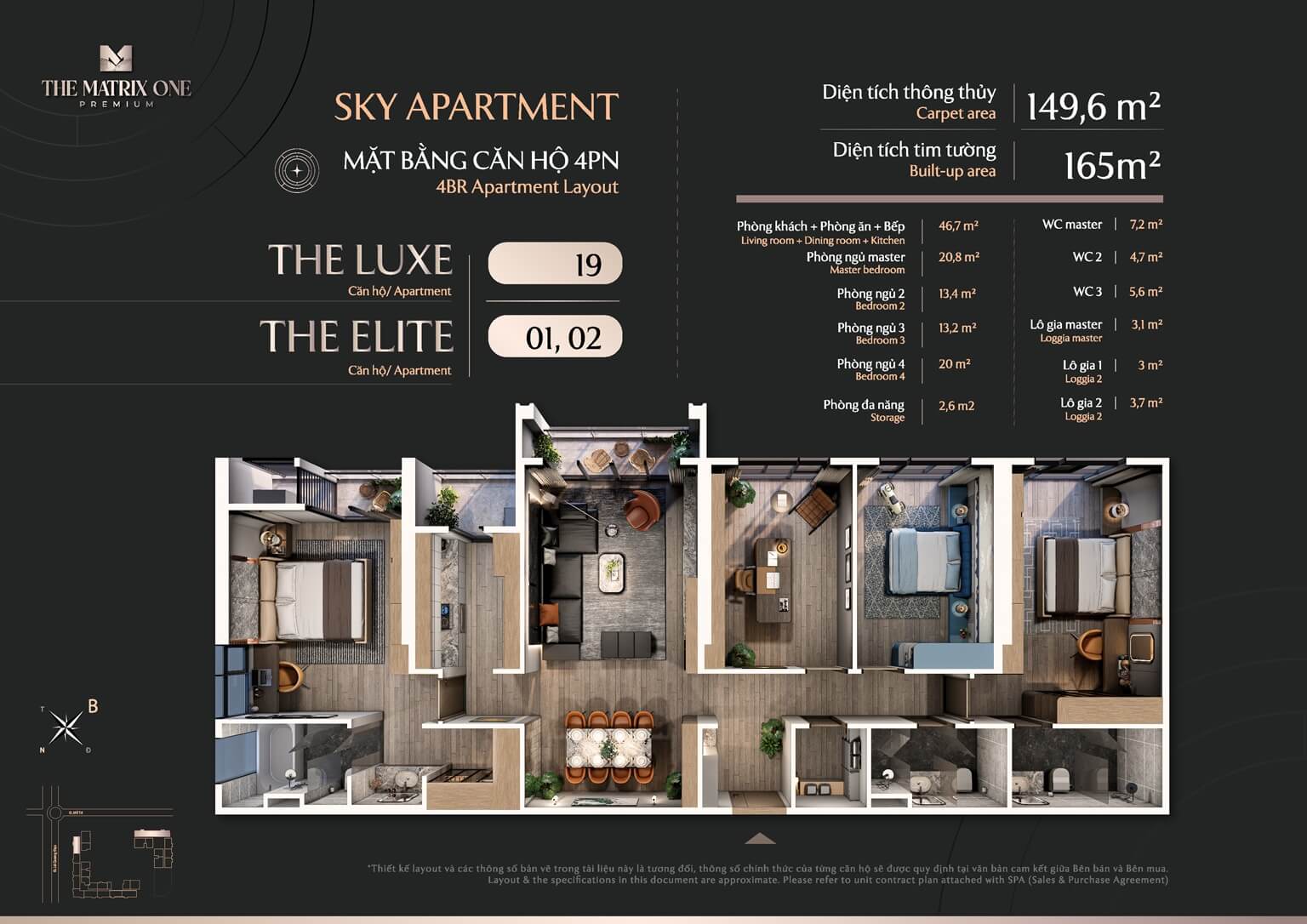 thiết kế căn hộ the matrix one premium mễ trì