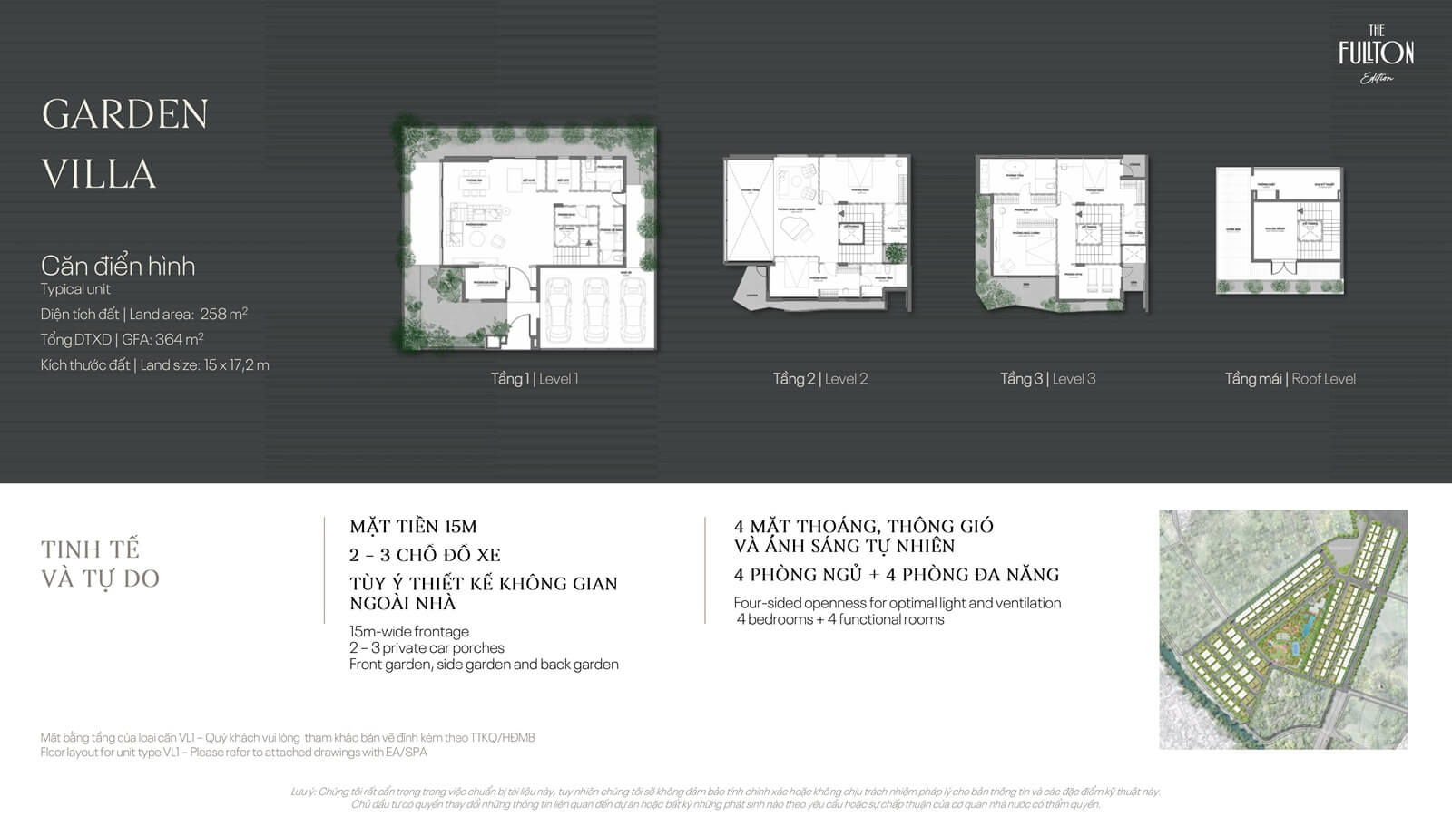 mặt bằng garden villa dự án the fullton edition capitaland