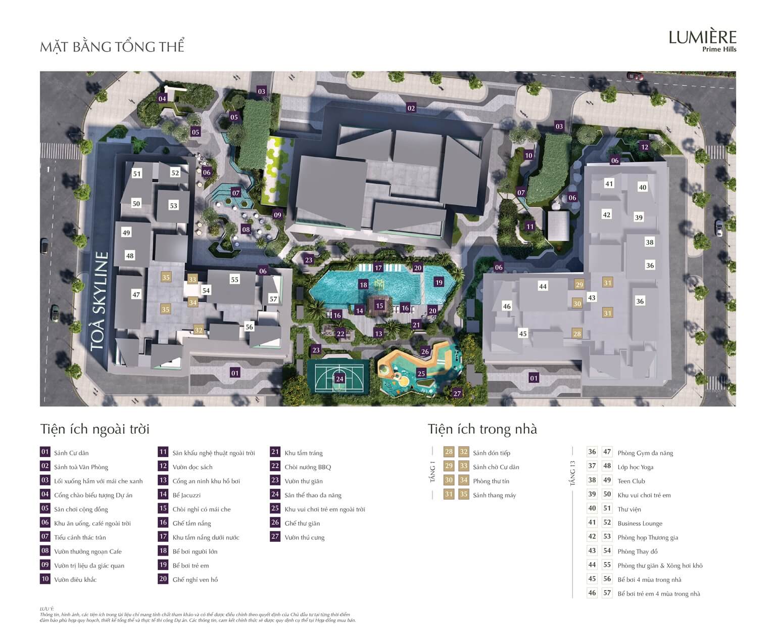 tiện ích dự án lumiere prime hills cổ loa